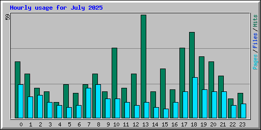 Hourly usage for July 2025